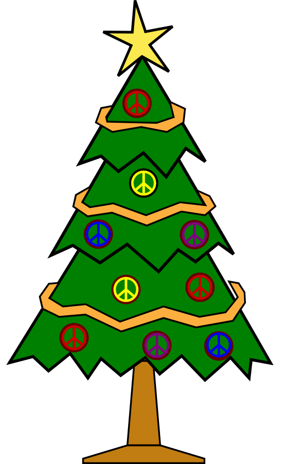clipartist.net � Clip Art � xmas christmas tree 112 peace symbol 