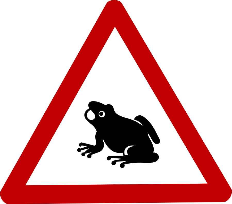 Caution Frog Sign SVG Vector file, vector clip art svg file