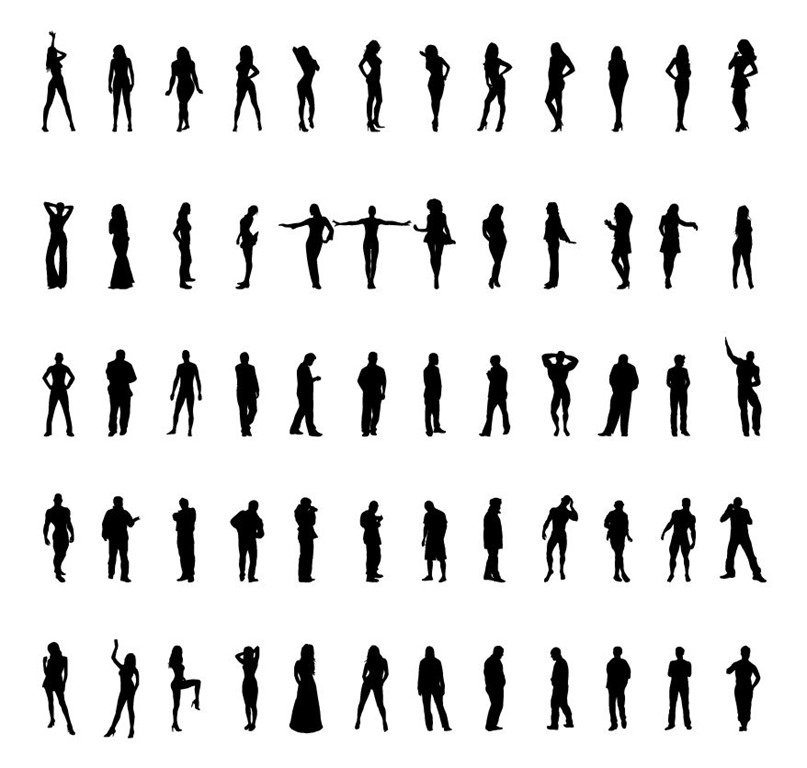 People Silhouettes Vector Set | Free Vector Graphics | All Free 