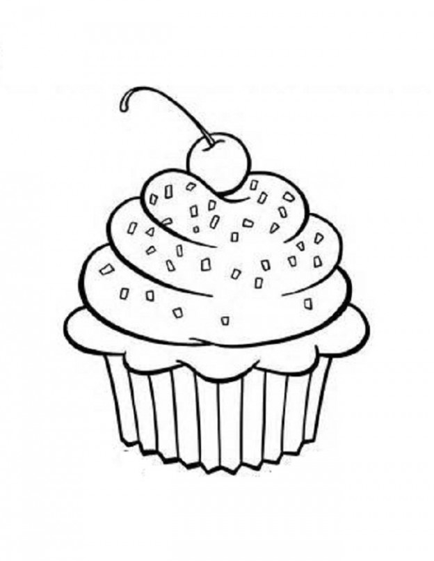 Cupcake Outline Printable Images Pictures Becuo Clip Art Library