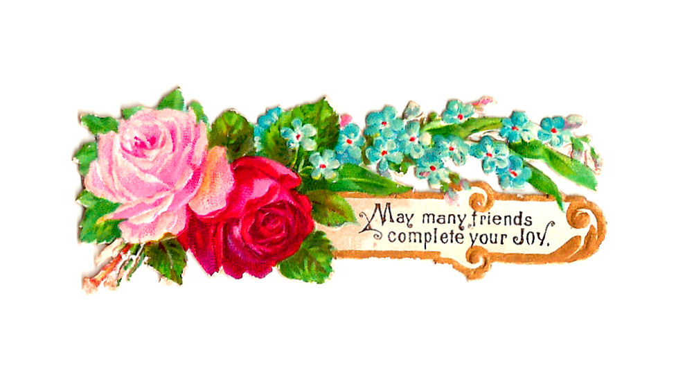 Antique Images: Free Rose Clip Art: Red and Pink Rose Graphics on 