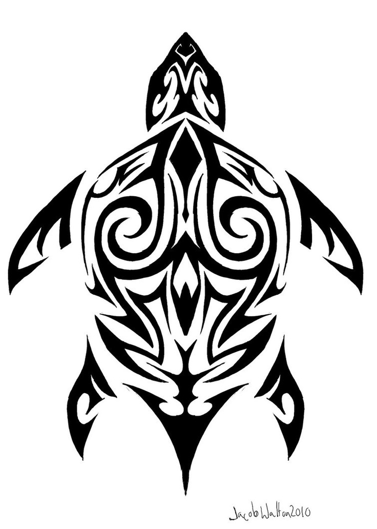 Hawaiian Tribal Turtle Clipart