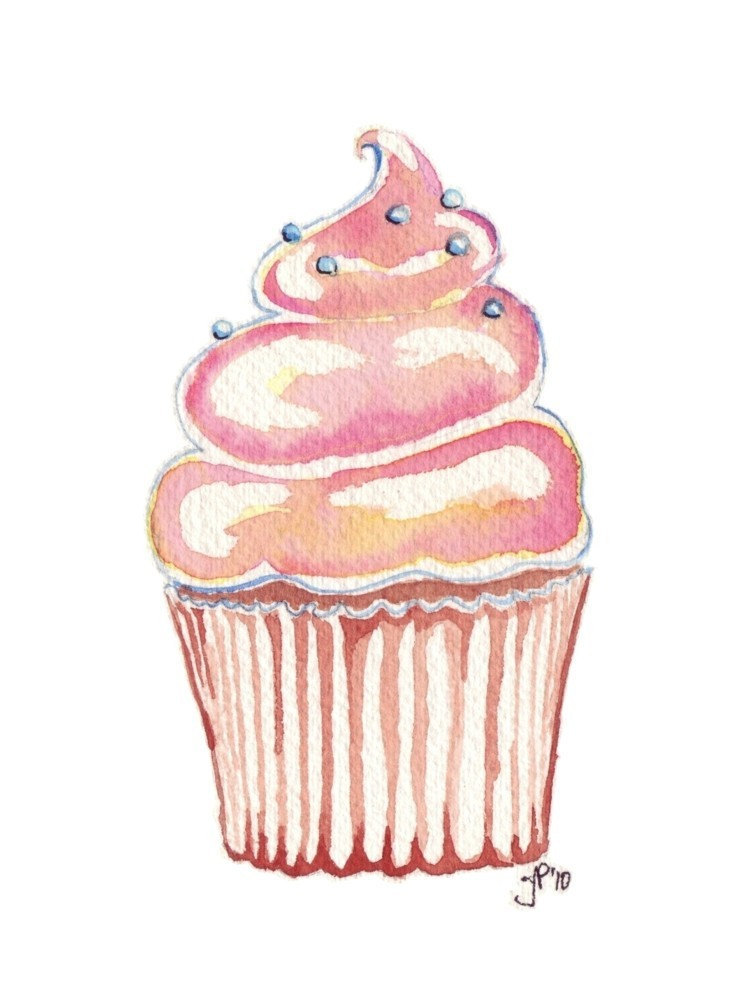 Popular items for pink cupcake art 