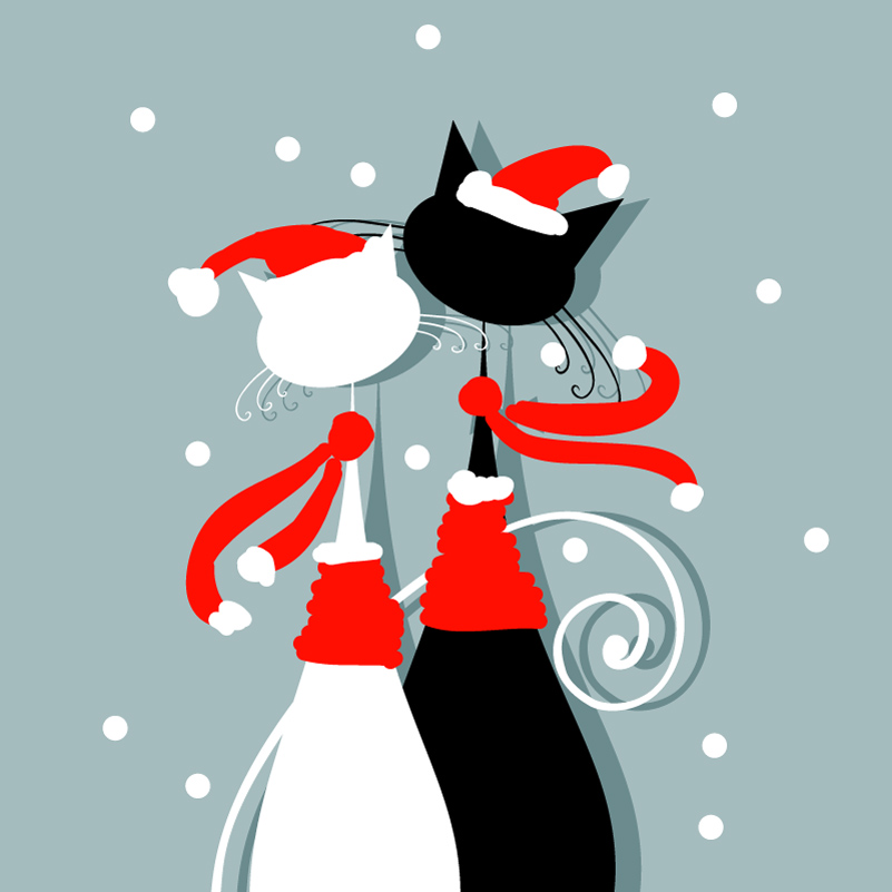 Christmas Cat Lovers illustration Vector | Free Vector Graphic 