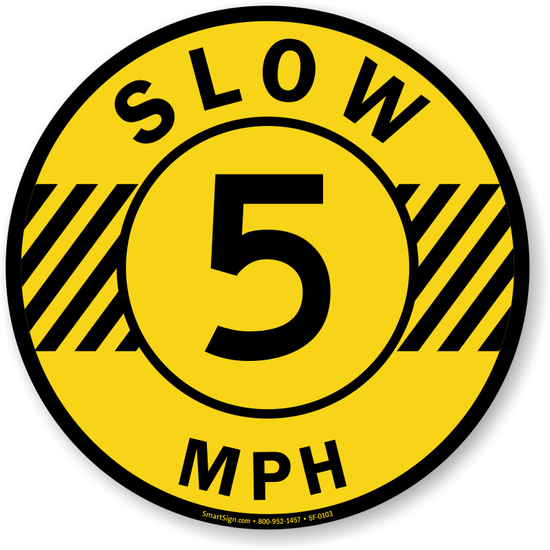 Forklift Speed Limit Signs - Slow 15 Mph