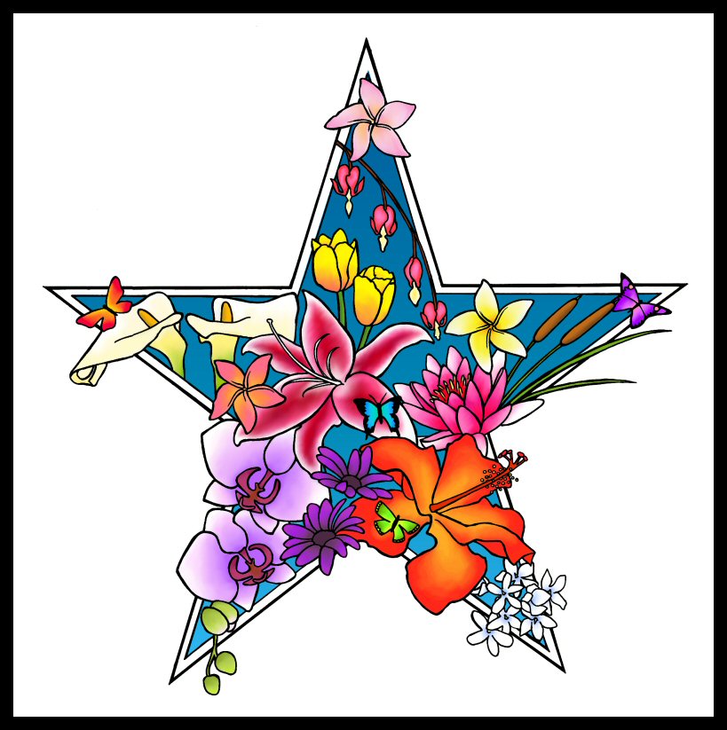 Free Flowers And Stars Tattoo Designs, Download Free Clip Art, Free