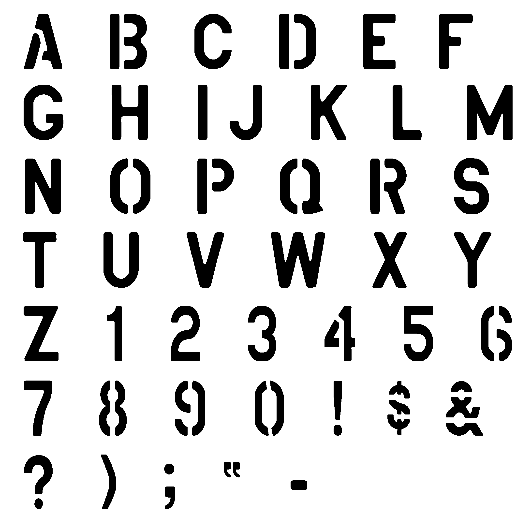 Stencil Letters Free Clip Art Library