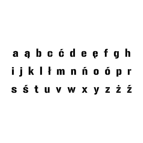Alfabet GUNPLAY ma?e litery - komplet 34 szablon�w z tworzywa 