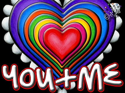 COOL Rainbow Hearts - U + ME - From Jellybean