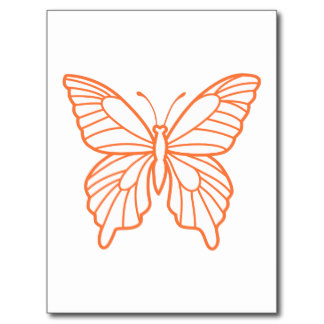 Butterfly Outline Cards, Butterfly Outline Card Templates, Postage 