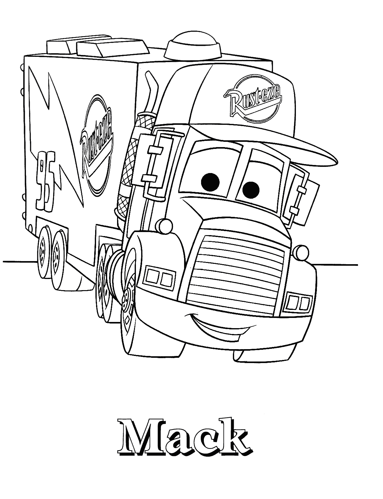 disney cars coloring pages macklightning mcqueen mack truck