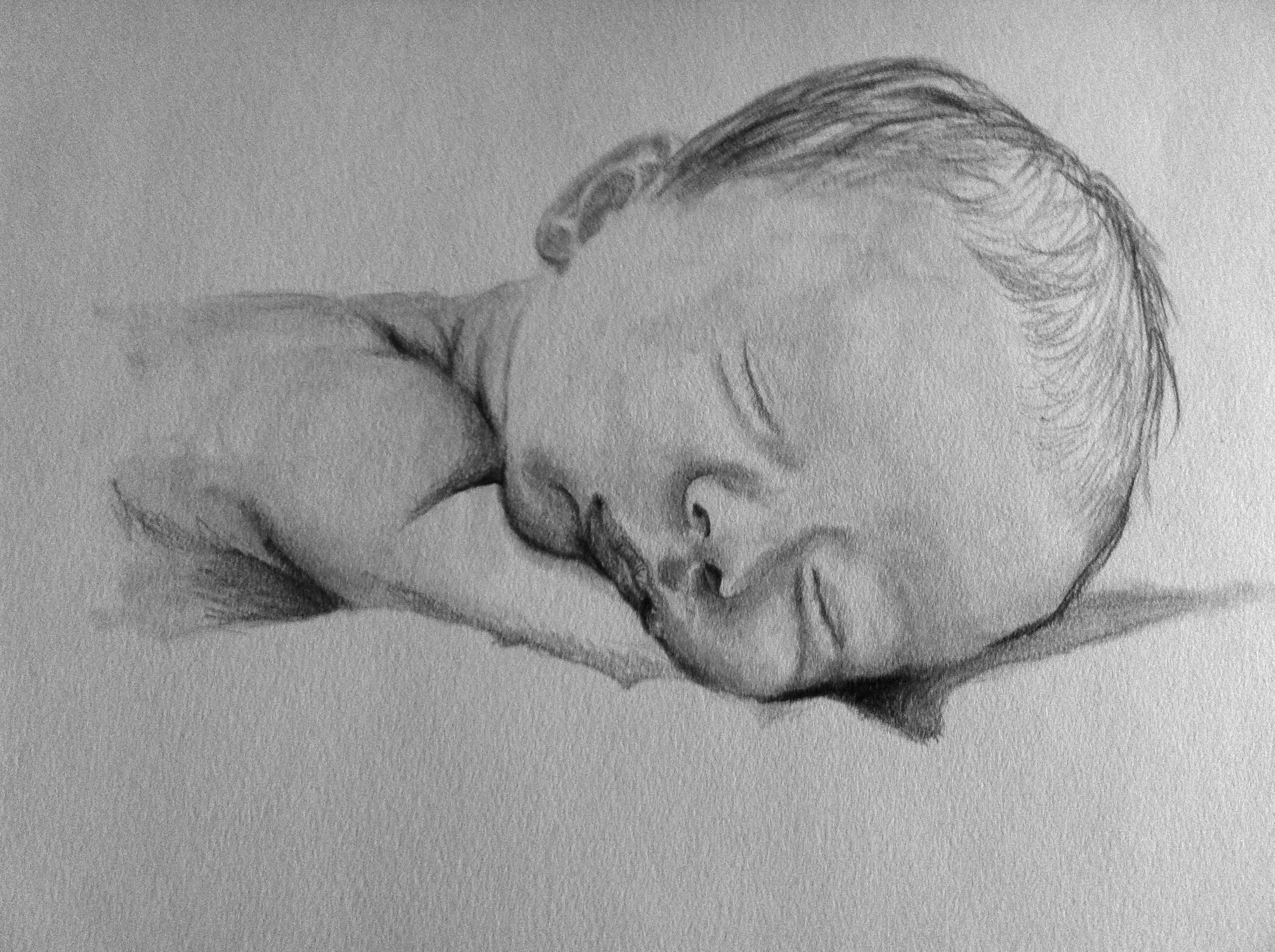 newborn baby drawings in pencil