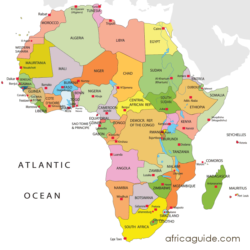 Map of Africa, Africa Map - clickable