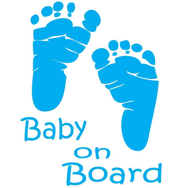 Baby On Board Foot Print Decal, stickers for gals decals, girls 