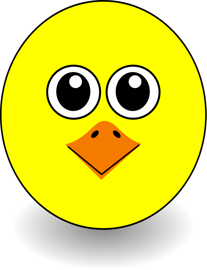 Funny Chick Face Cartoon SVG Vector file, vector clip art svg file 