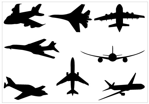 Airplane Silhouette Clip Art Pack TemplateSilhouette Clip Art