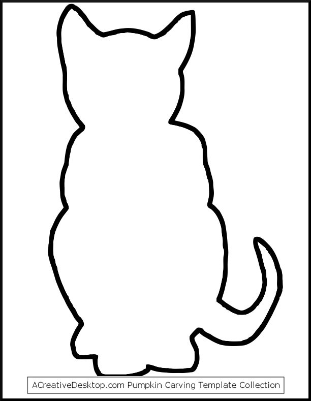 photo black-cat-outline-stencil | Papercraft | Clipart library