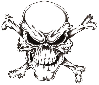 Skull And Cross Bones Stencil Tattoo Drawing | Just Free Image 