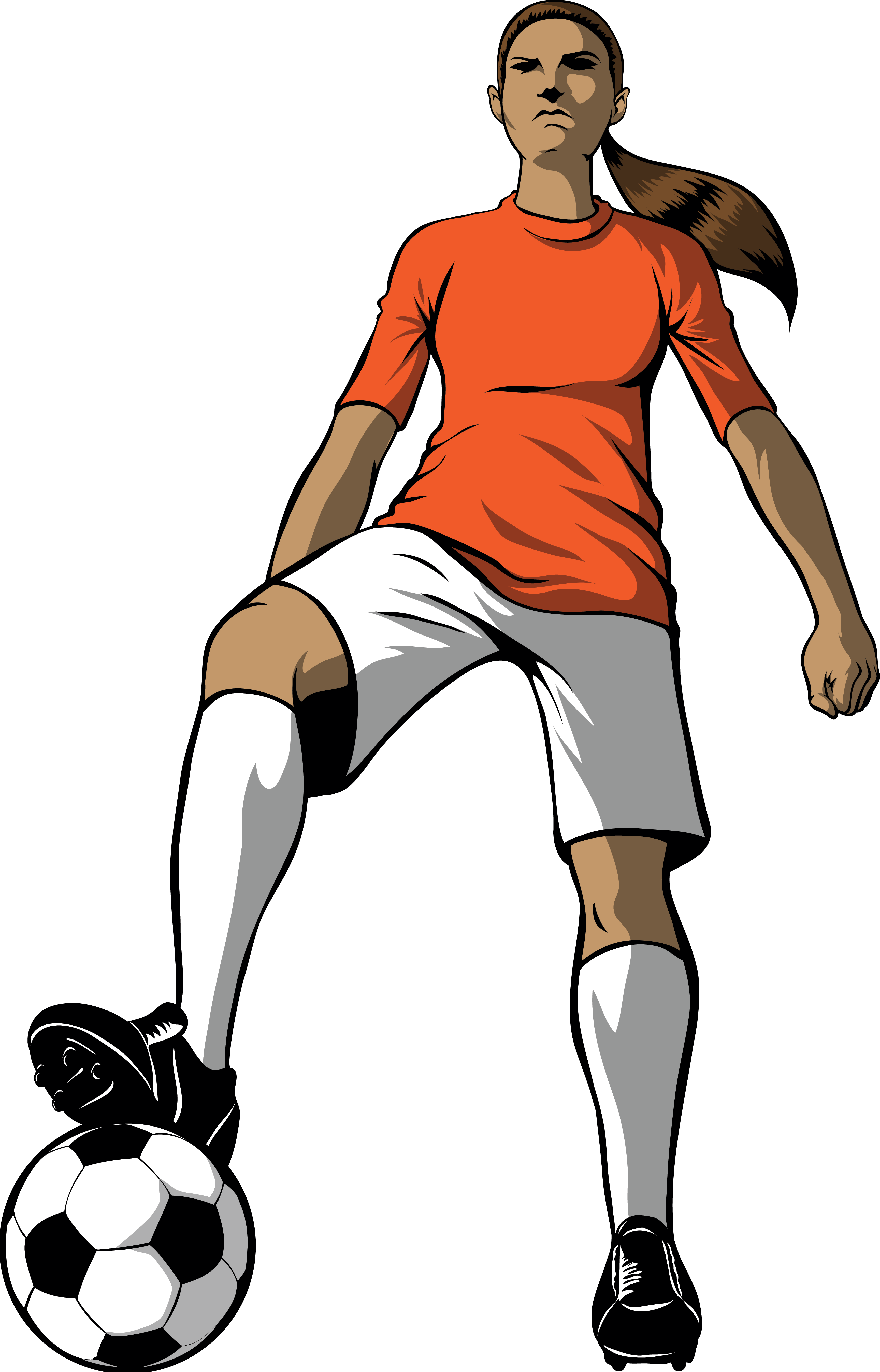 Free Cartoon Girl Playing Soccer, Download Free Cartoon Girl Playing