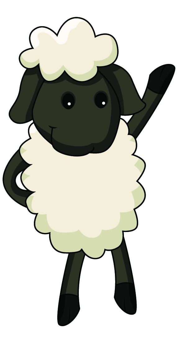 cartoon sheep standing up - Clip Art Library