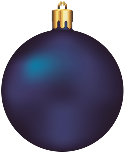 Transparent Dark Blue Christmas Ball Ornament Clipart