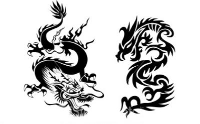 Black And White Dragon Tattoos 