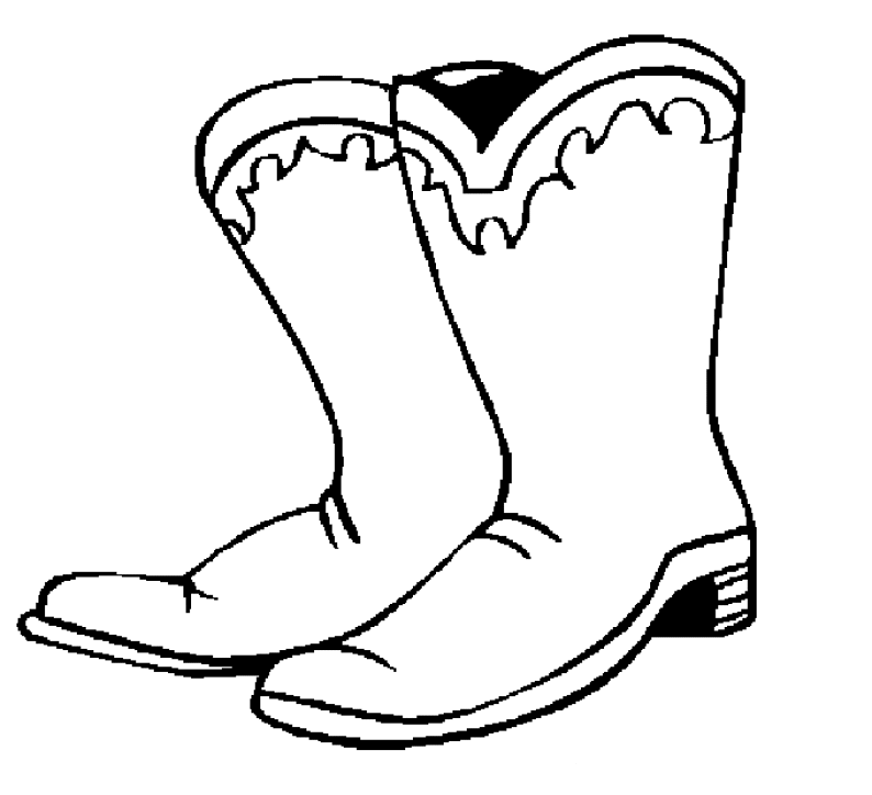 Cowboy Boots Colouring Pages