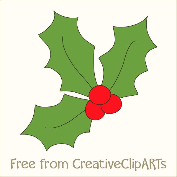 Traditional Christmas Holly Clipart