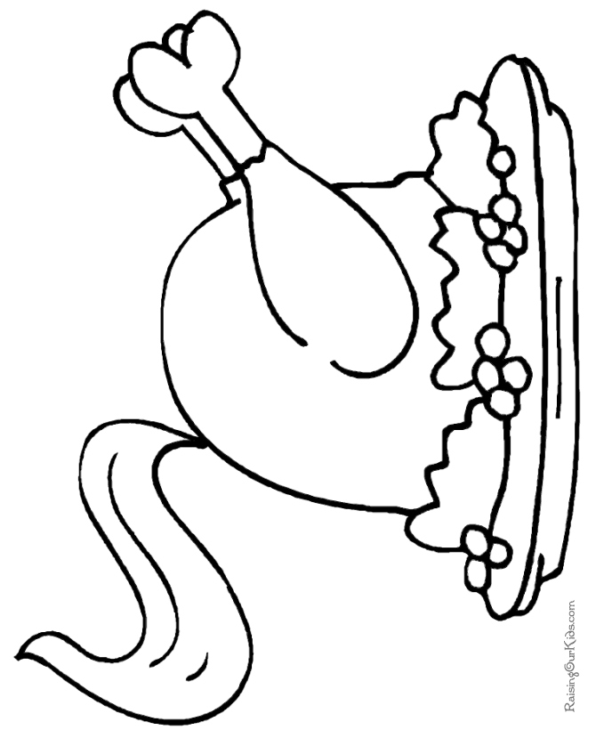 Free Thanksgiving dinner coloring page - 008