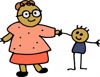 Mom Holding Childs Hand clip art Vector clip art - Free vector for 