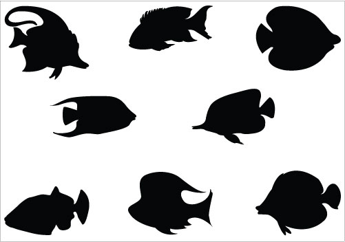 Coral Fish Silhouette Vector Graphic Clip art packSilhouette Clip Art