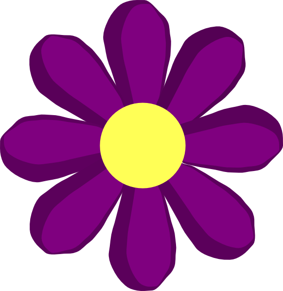 Purple Spring Flower clip art - vector clip art online, royalty 