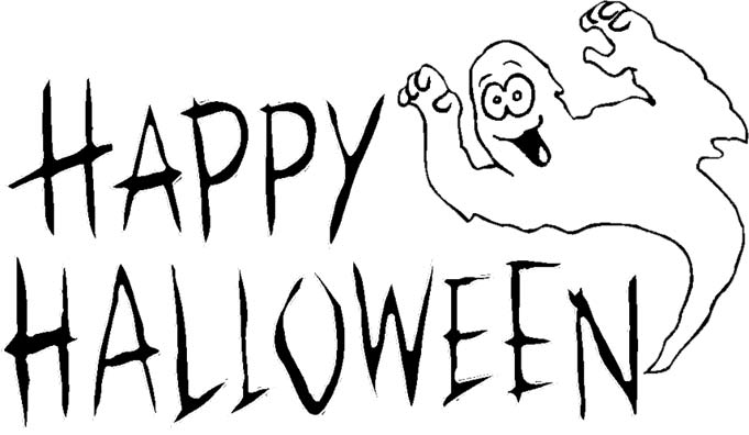 Happy Halloween Clipart Black And White