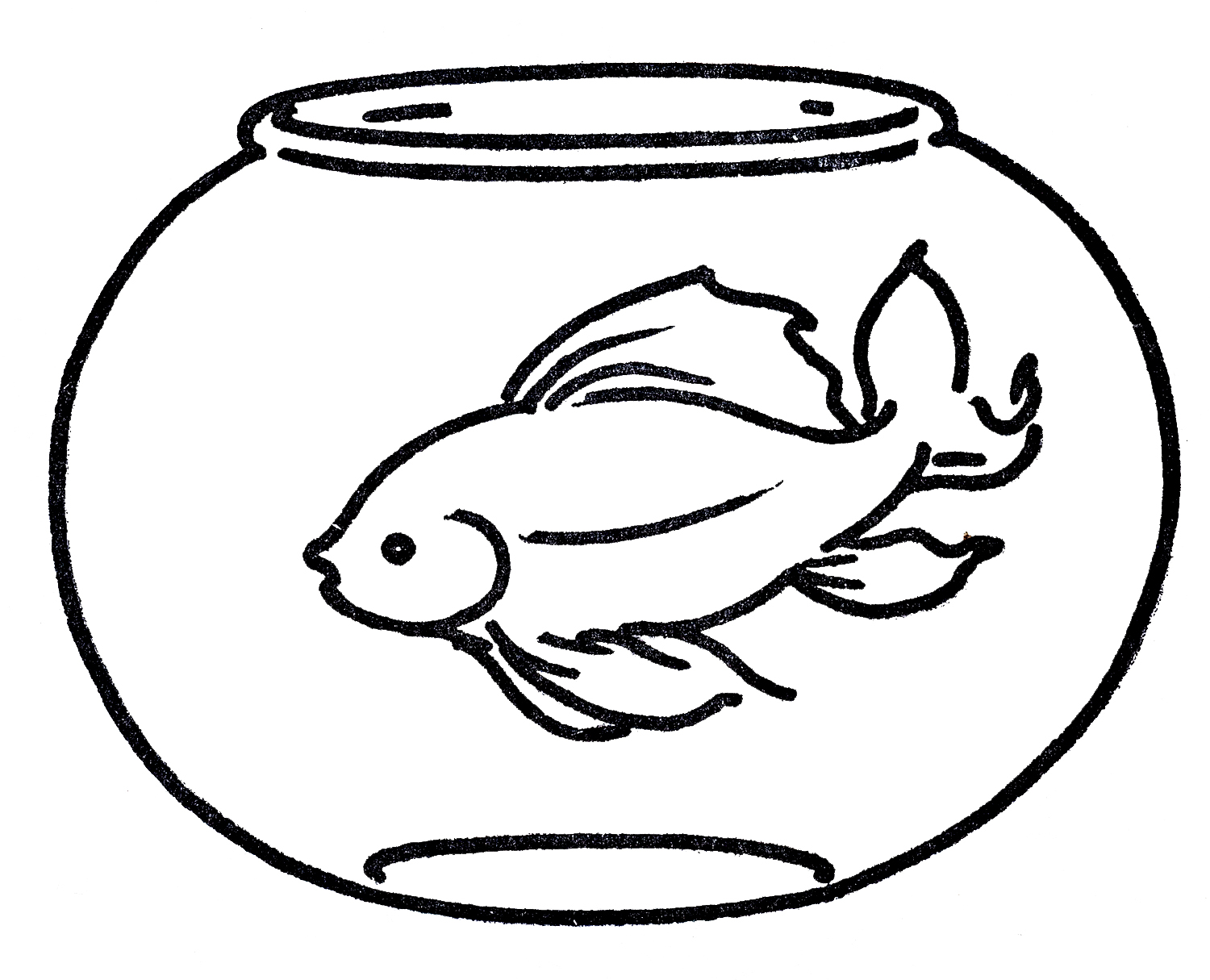 fish bowl outline clipart