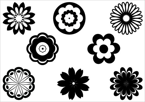 Flowers Filigree silhouette clip art PackSilhouette Clip Art