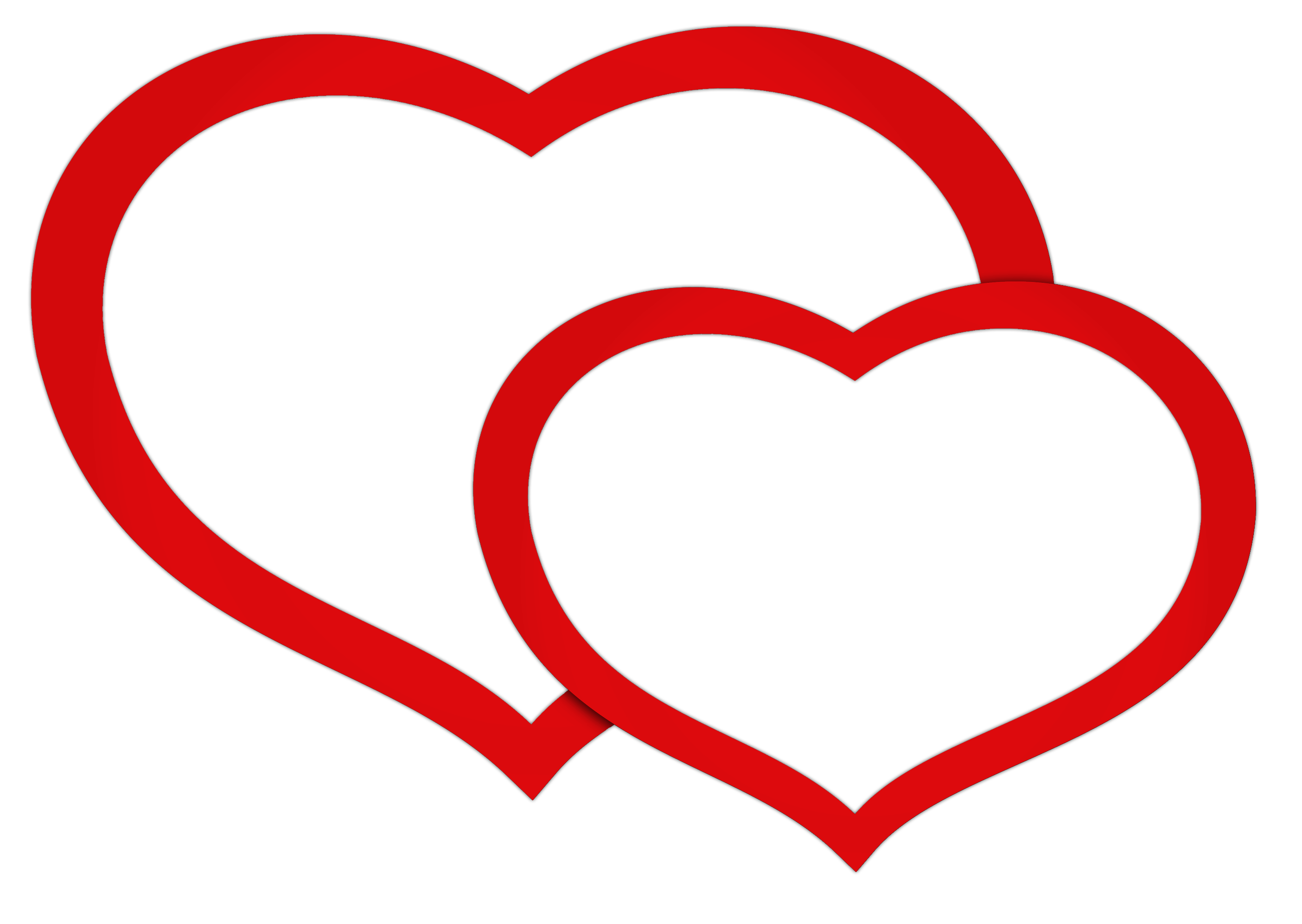 Transparent Red Double Hearts PNG Clipart Picture