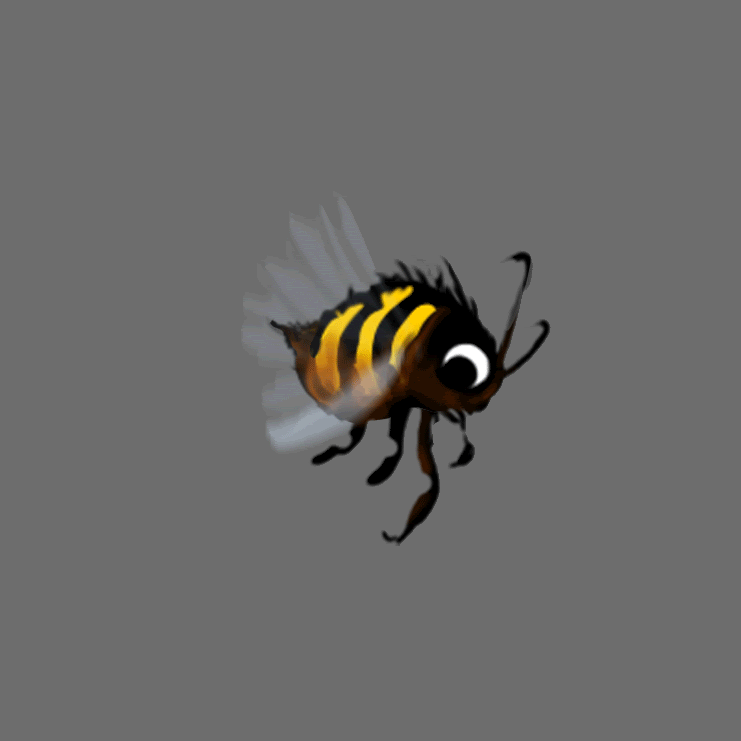 Bee Sprite Animation Wings Less Movement gif by Lars Hahus 