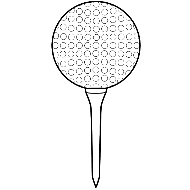 Golf Ball and Tee - Coloring Page