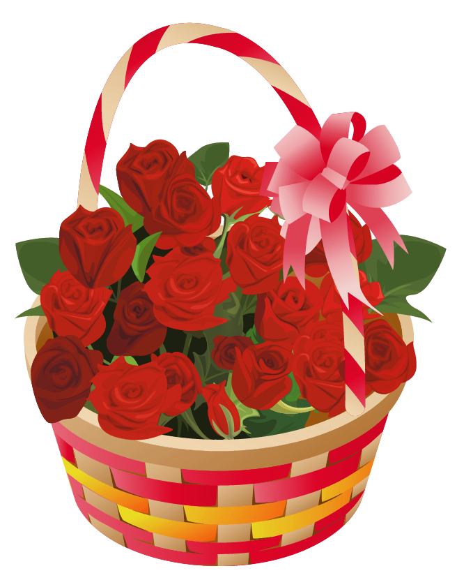 Roses Basket PNG Clipart