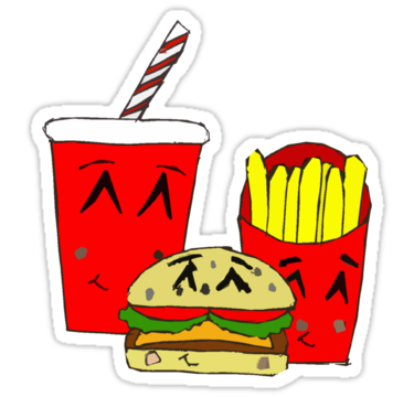Cute fast food cartoon Stickers by Zozzy-zebra | Redbubble