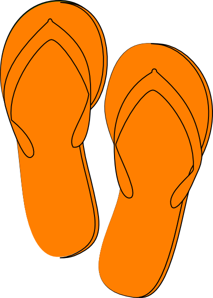 Orange Flip Flops clip art - vector clip art online, royalty free 