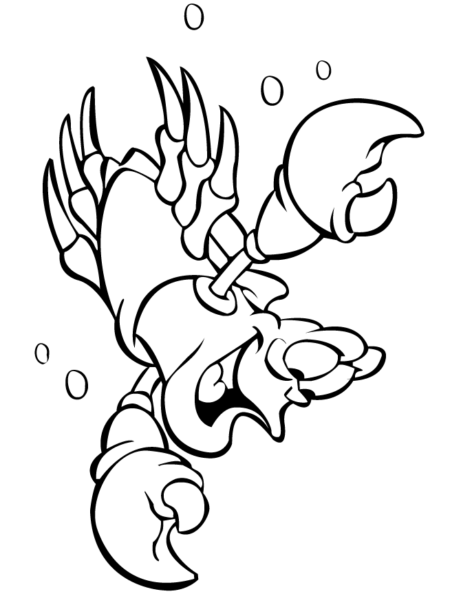 Sebastian The Lobster Coloring Page | HM Coloring Pages