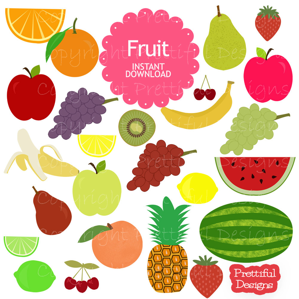 Popular items for fruit clip art 