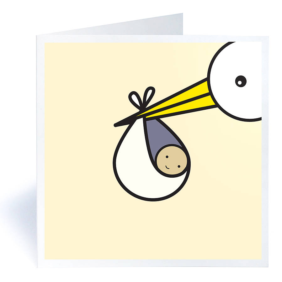 stork newborn baby card by mrs booth