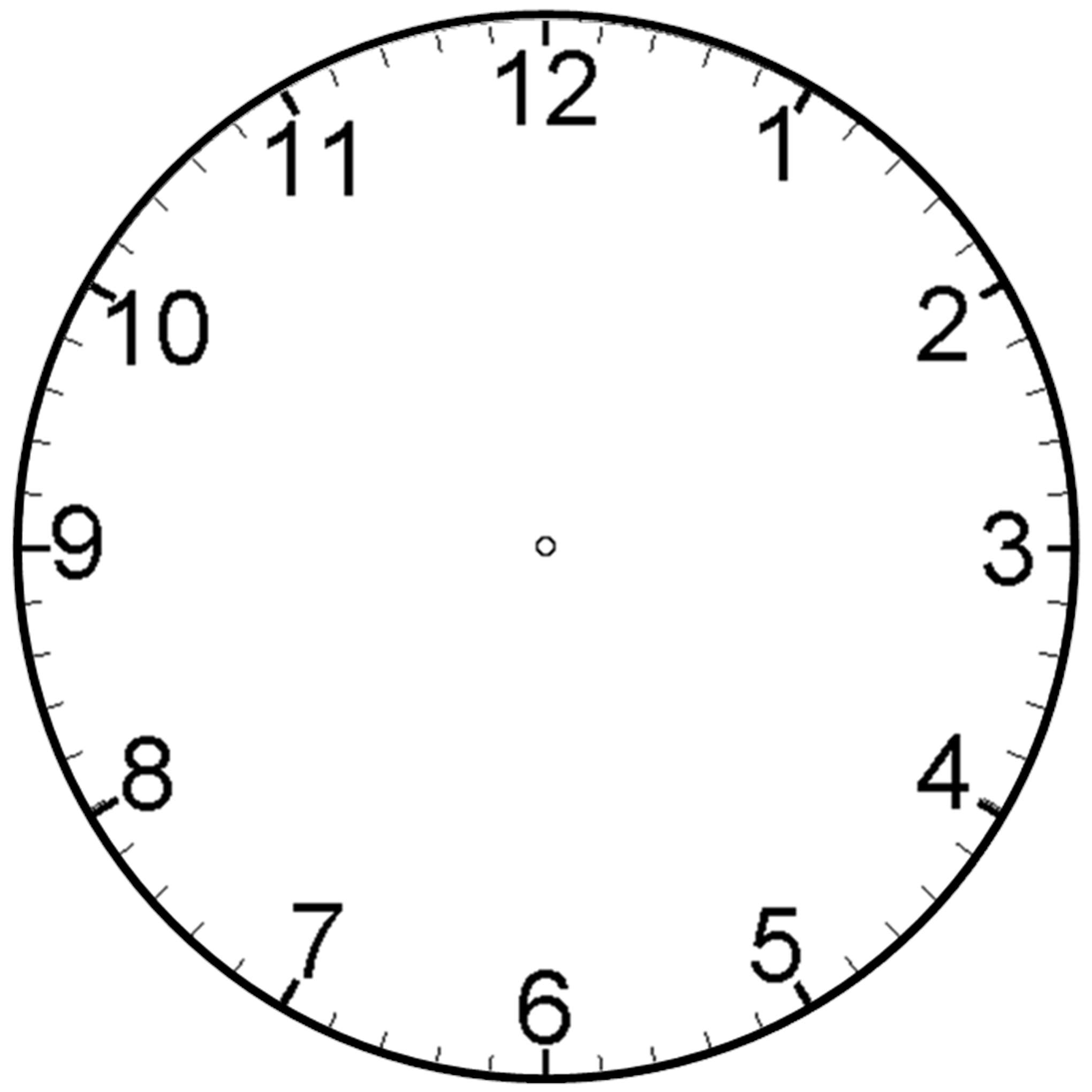 Blank Clock Faces Template - Clipart library