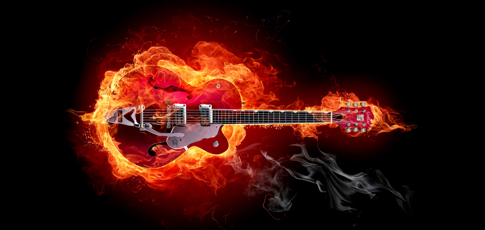 burning hard rock guitar | Music | digital design | ecommerce 