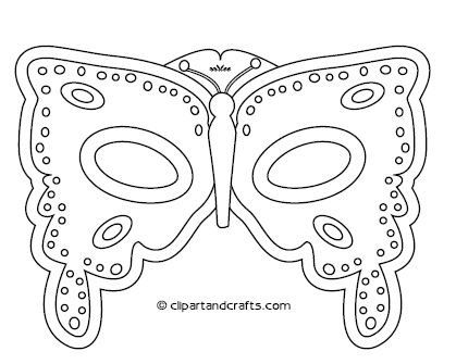 Butterfly mask template or coloring craft sheet Kids