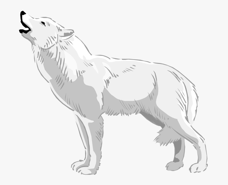 black timber wolf howling - Clip Art Library