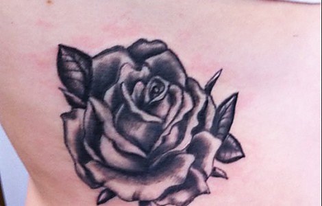 solid black rose tattoo shoulder - Clip Art Library