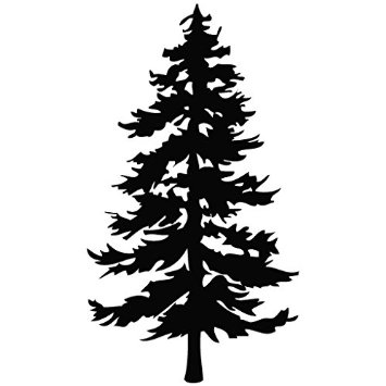 Evergreen Tree Clip Art Black And White - Image to u
